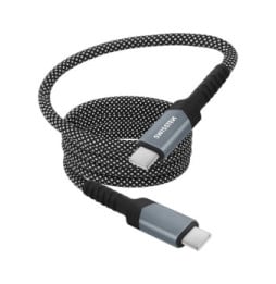 Swissten Câble USB-C vers USB-C 60W Enroulement Magnétique Longueur 1m Noir
