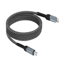 Swissten Câble USB-C vers USB-C 60W Enroulement Magnétique Longueur 1m Noir