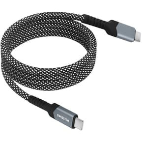 Swissten Câble USB-C vers USB-C 60W Enroulement Magnétique Longueur 1m Noir — image 2