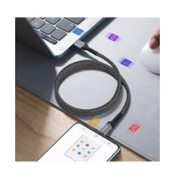 Swissten Câble USB-C vers USB-C 60W Enroulement Magnétique Longueur 1m Noir