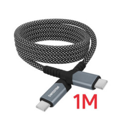 Swissten Câble USB-C vers USB-C 60W Enroulement Magnétique Longueur 1m Noir