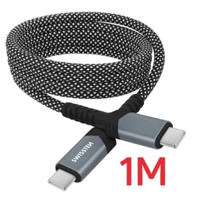 Swissten Câble USB-C vers USB-C 60W Enroulement Magnétique Longueur 1m Noir — image 5