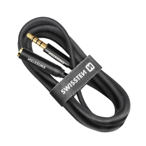 Swissten Rallonge jack 3.5mm, Câble auxiliaire , Nylon tressé noir - 1,5m — image 2