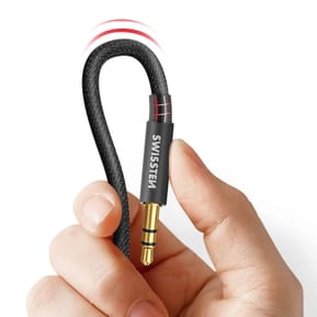 Swissten Rallonge jack 3.5mm, Câble auxiliaire , Nylon tressé noir - 1,5m — image 4