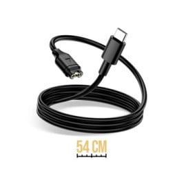 Tactical Câble de Charge USB-C vers Garmin Fenix ??5 / 6 / 7 Longueur 54cm Noir