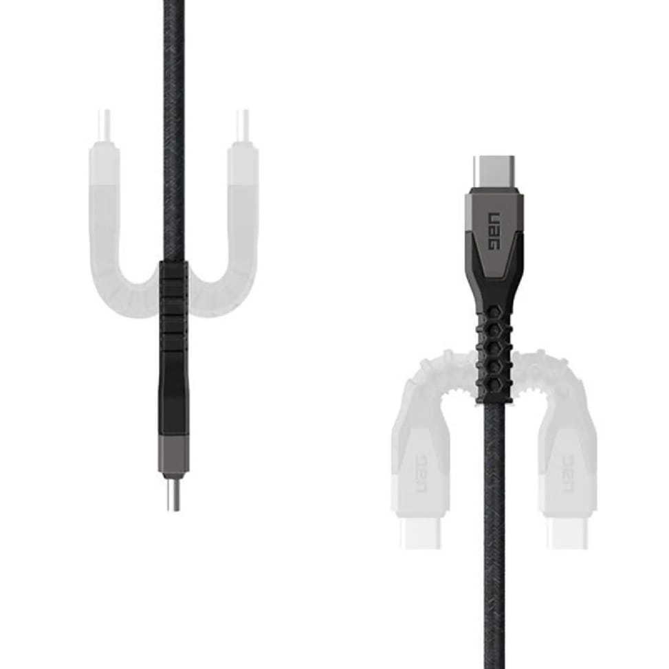 UAG Câble de Charge et de Transfert USB-C / USB-C 60W en Kevlar Rugged 1.5m Noir / Argent — image 3