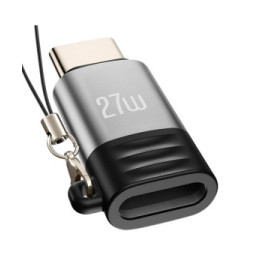 XO Adaptateur Charge et Synchronisation Lightning vers USB C 27W Compact Gris