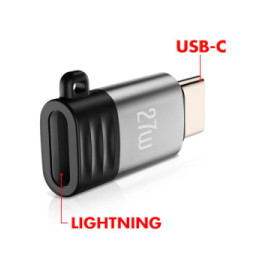XO Adaptateur Charge et Synchronisation Lightning vers USB C 27W Compact Gris