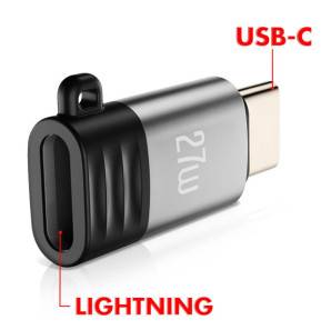 XO Adaptateur Charge et Synchronisation Lightning vers USB C 27W Compact Gris