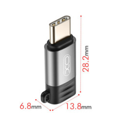 XO Adaptateur Charge et Synchronisation Lightning vers USB C 27W Compact Gris
