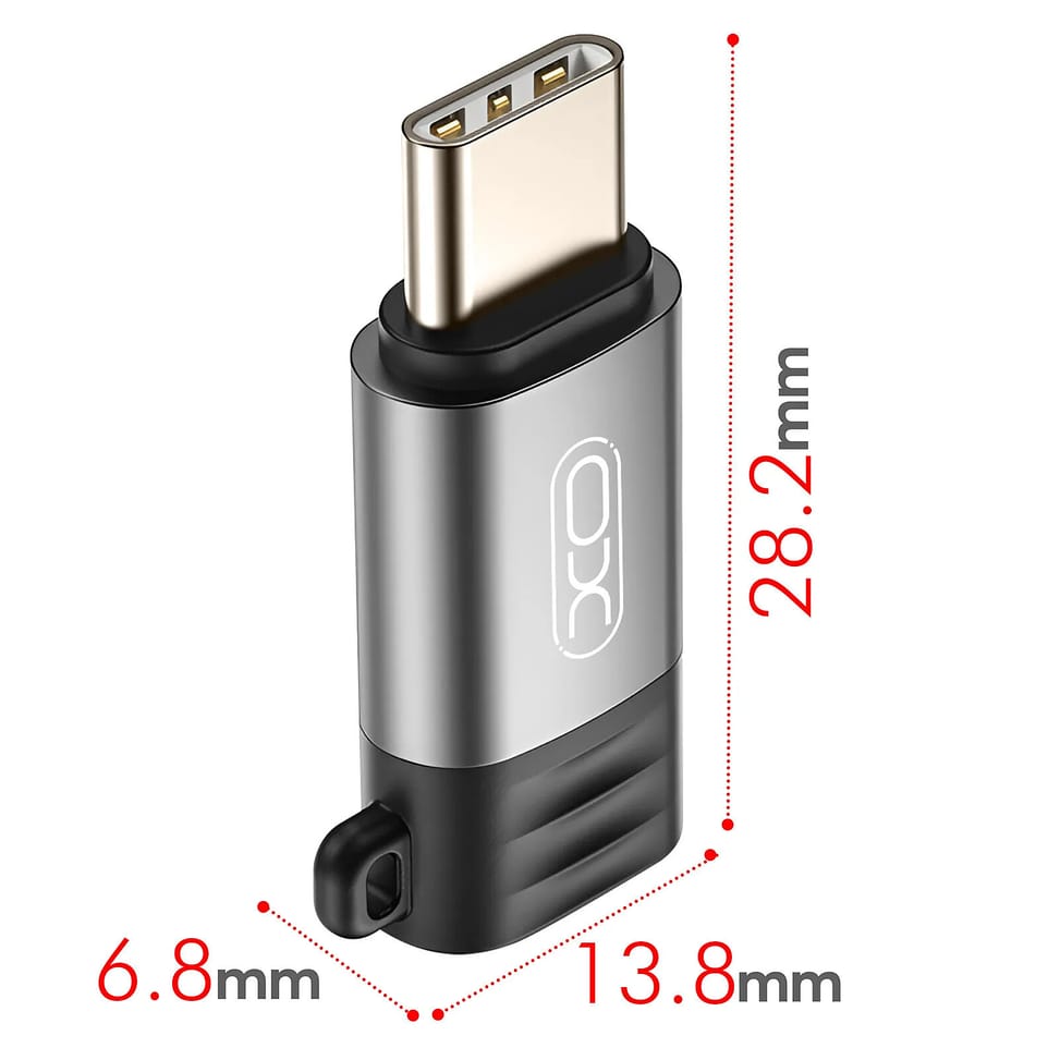 XO Adaptateur Charge et Synchronisation Lightning vers USB C 27W Compact Gris — image 5