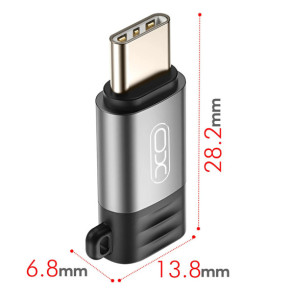 XO Adaptateur Charge et Synchronisation Lightning vers USB C 27W Compact Gris