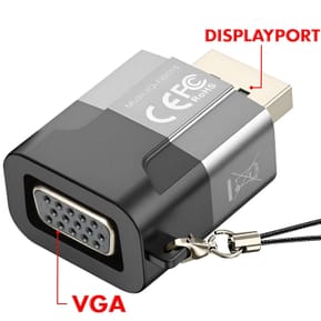 XO Adaptateur DisplayPort Mâle vers VGA Femelle Résolution 1080p Gris — image 4