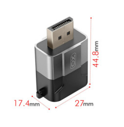 XO Adaptateur DisplayPort Mâle vers VGA Femelle Résolution 1080p Gris
