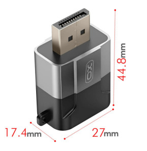 XO Adaptateur DisplayPort Mâle vers VGA Femelle Résolution 1080p Gris