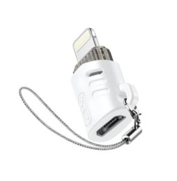 XO Adaptateur Micro-USB Femelle vers Lightning Mâle Design Ultra-compact Blanc