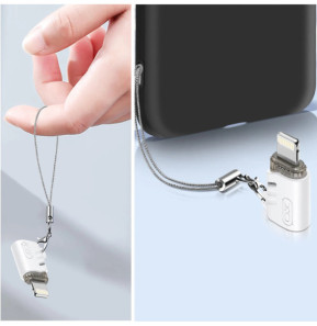 XO Adaptateur Micro-USB Femelle vers Lightning Mâle Design Ultra-compact Blanc