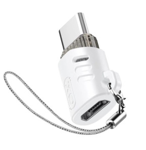 XO Adaptateur Micro-USB Femelle vers USB C Mâle Design Ultra-compact Blanc