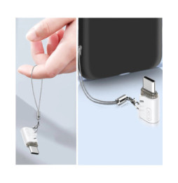 XO Adaptateur Micro-USB Femelle vers USB C Mâle Design Ultra-compact Blanc