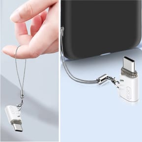 XO Adaptateur Micro-USB Femelle vers USB C Mâle Design Ultra-compact Blanc — image 4