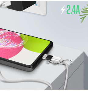 XO Adaptateur micro-USB vers USB-C Charge et Synchronisation 2.4A Ugreen Noir