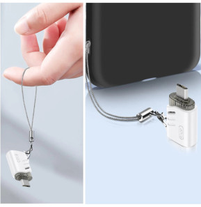 XO Adaptateur OTG USB Femelle vers Micro-USB Mâle Transfert de Données Blanc