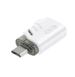 XO Adaptateur OTG USB Femelle vers Micro-USB Mâle Transfert de Données Blanc