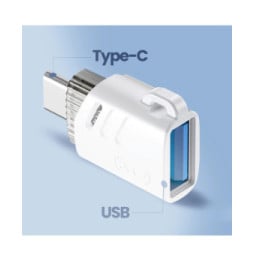 XO Adaptateur OTG USB Femelle vers USB-C Mâle Compact Blanc Blanc