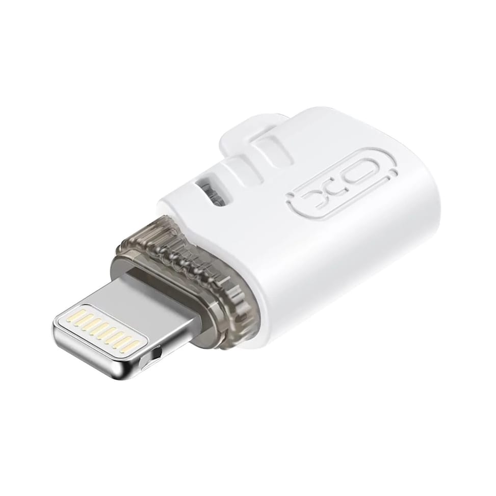 XO Adaptateur USB C Femelle vers Lightning Mâle Design Ultra-compact Blanc — image 2