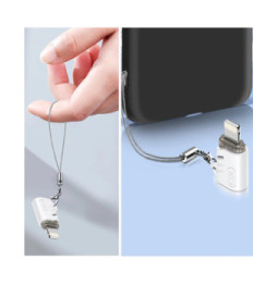 XO Adaptateur USB C Femelle vers Lightning Mâle Design Ultra-compact Blanc