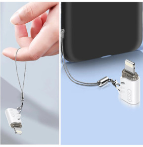 XO Adaptateur USB C Femelle vers Lightning Mâle Design Ultra-compact Blanc
