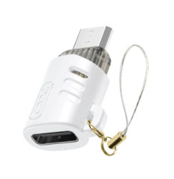 XO Adaptateur USB-C Femelle vers Micro USB Mâle Compact Blanc Blanc