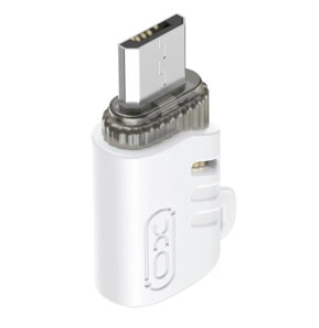 XO Adaptateur USB-C Femelle vers Micro USB Mâle Compact Blanc Blanc