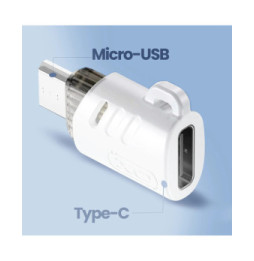 XO Adaptateur USB-C Femelle vers Micro USB Mâle Compact Blanc Blanc