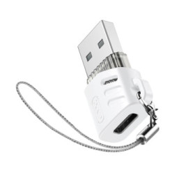 XO Adaptateur USB-C Femelle vers USB Mâle Charge Transfert de Données Blanc