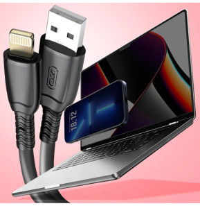 XO Câble USB vers Lightning 6A Transfert De Données 480Mbps 25cm Noir