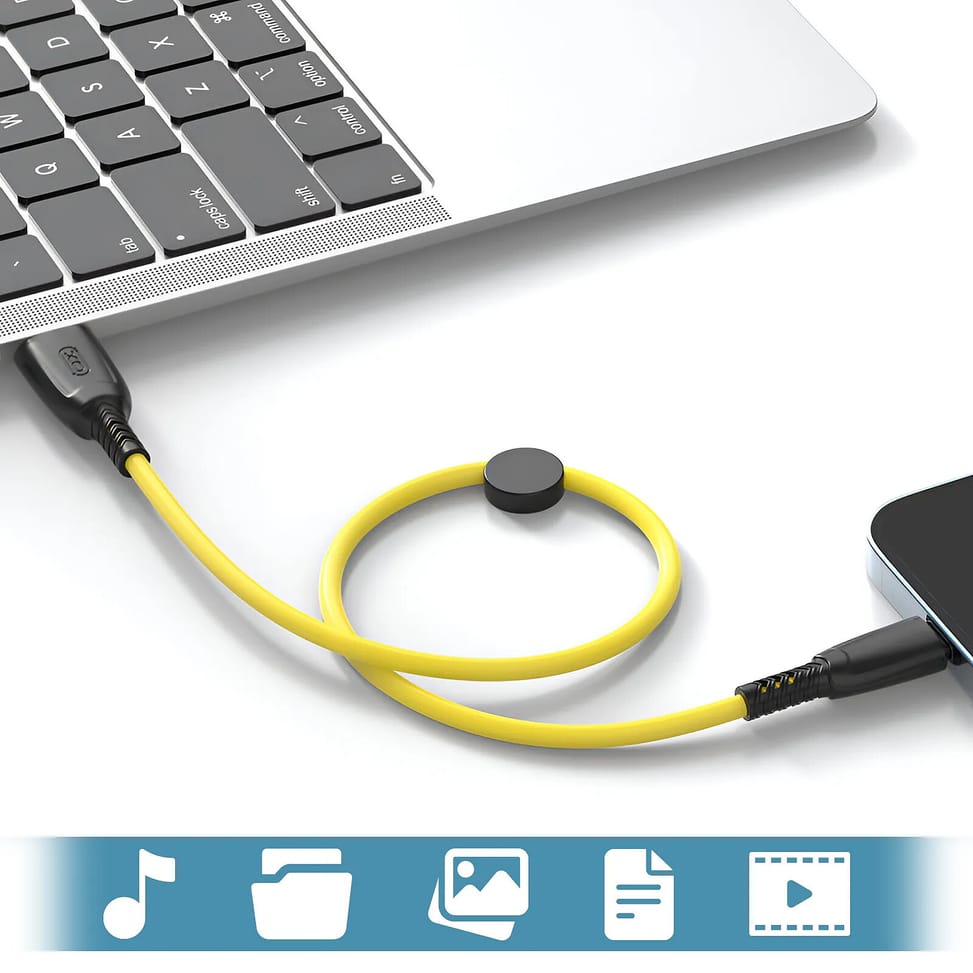 XO Câble USB vers Micro USB 6A Transfert De Données 480Mbps 25cm Jaune — image 3