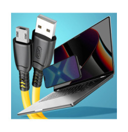XO Câble USB vers Micro USB 6A Transfert De Données 480Mbps 25cm Jaune