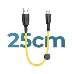 XO Câble USB vers Micro USB 6A Transfert De Données 480Mbps 25cm Jaune
