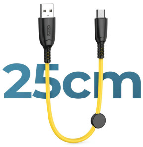XO Câble USB vers Micro USB 6A Transfert De Données 480Mbps 25cm Jaune