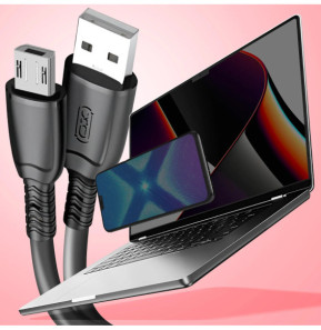 XO Câble USB vers Micro USB 6A Transfert De Données 480Mbps 25cm Noir