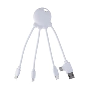 XOOPAR Câble de Charge USB A/microUSB/USB C/Lightning 2.1A 15cm Universel Blanc