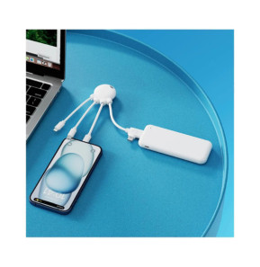 XOOPAR Câble de Charge USB A/microUSB/USB C/Lightning 2.1A 15cm Universel Blanc