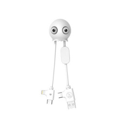 XOOPAR Câble USB-A vers Micro-USB et Ligthning JELLY 2A 10cm Format Porte-clés Blanc