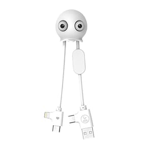 XOOPAR Câble USB-A vers Micro-USB et Ligthning JELLY 2A 10cm Format Porte-clés Blanc