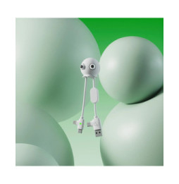 XOOPAR Câble USB-A vers Micro-USB et Ligthning JELLY 2A 10cm Format Porte-clés Blanc