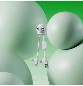 XOOPAR Câble USB-A vers Micro-USB et Ligthning JELLY 2A 10cm Format Porte-clés Blanc
