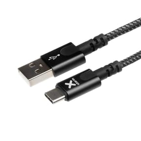 Xtorm Câble USB vers USB type C 1m Charge et Synchronisation Nylon Tressé Noir