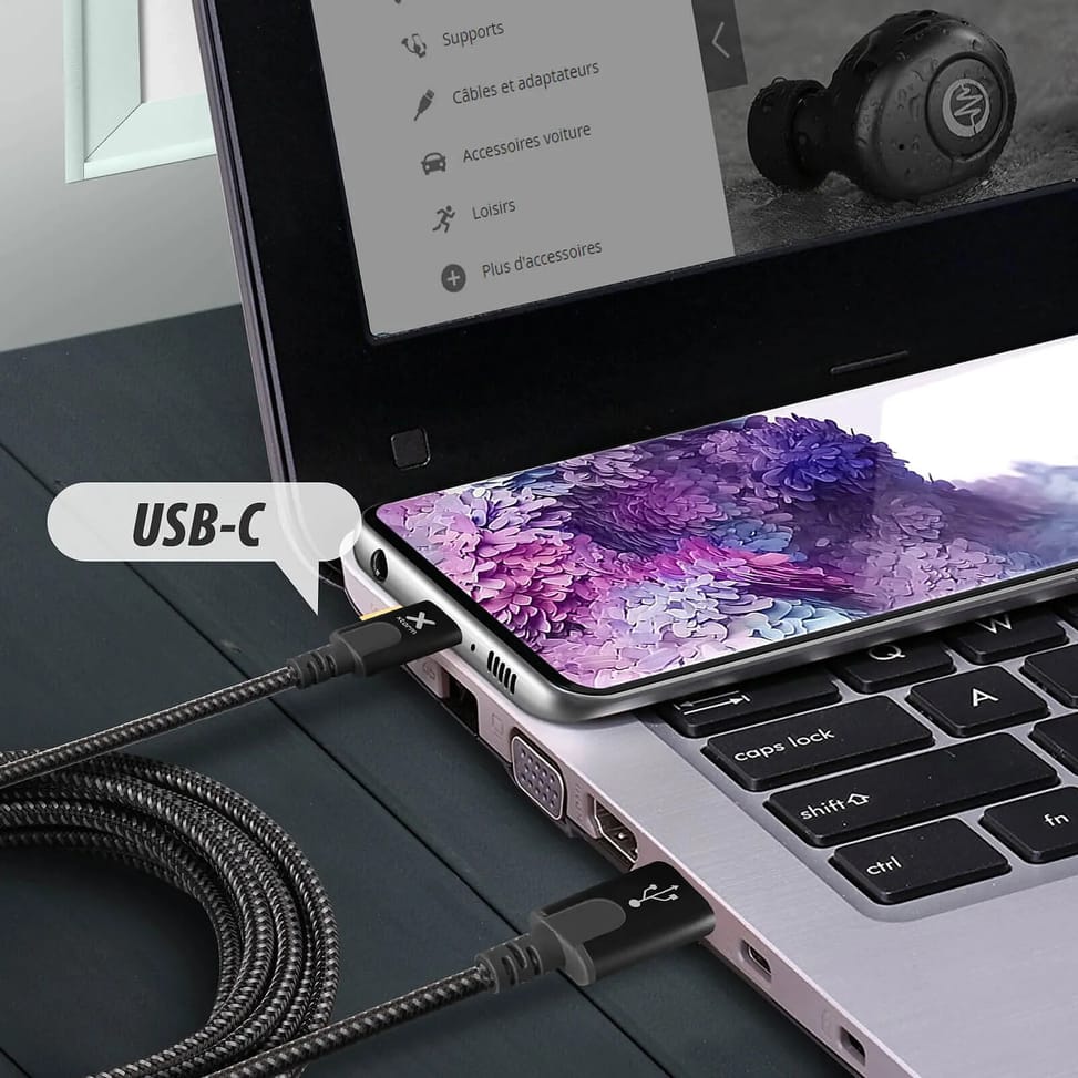 Xtorm Câble USB vers USB type C 1m Charge et Synchronisation Nylon Tressé Noir — image 3