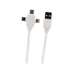 Zenitech - Câble USB universel avec triple sortie USB-C, Micro USB et Lightning pour iPhone / iPad